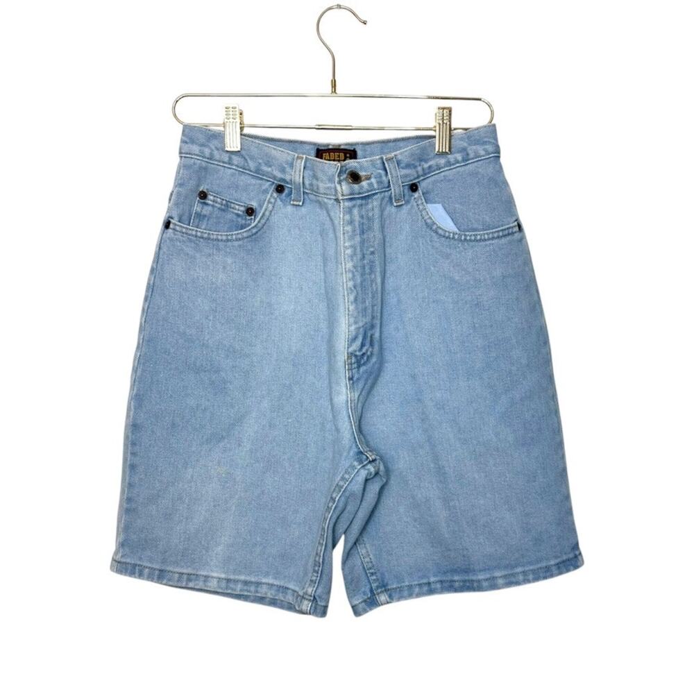 Vintage‎ 90s Faded Glory High Rise Denim Shorts Women 10 Lt Blue Wash Streetwear